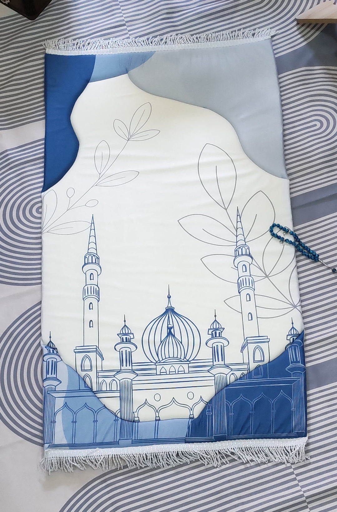 سجادة صلاة فاخرة – لوتس رمادي