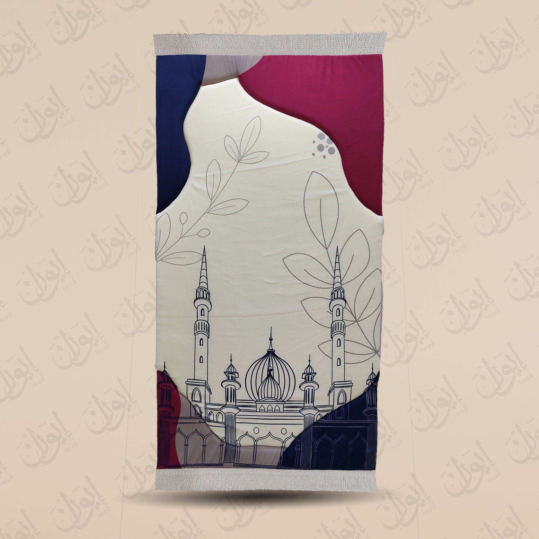 سجادة صلاة فاخرة – لوتس بيرجندي